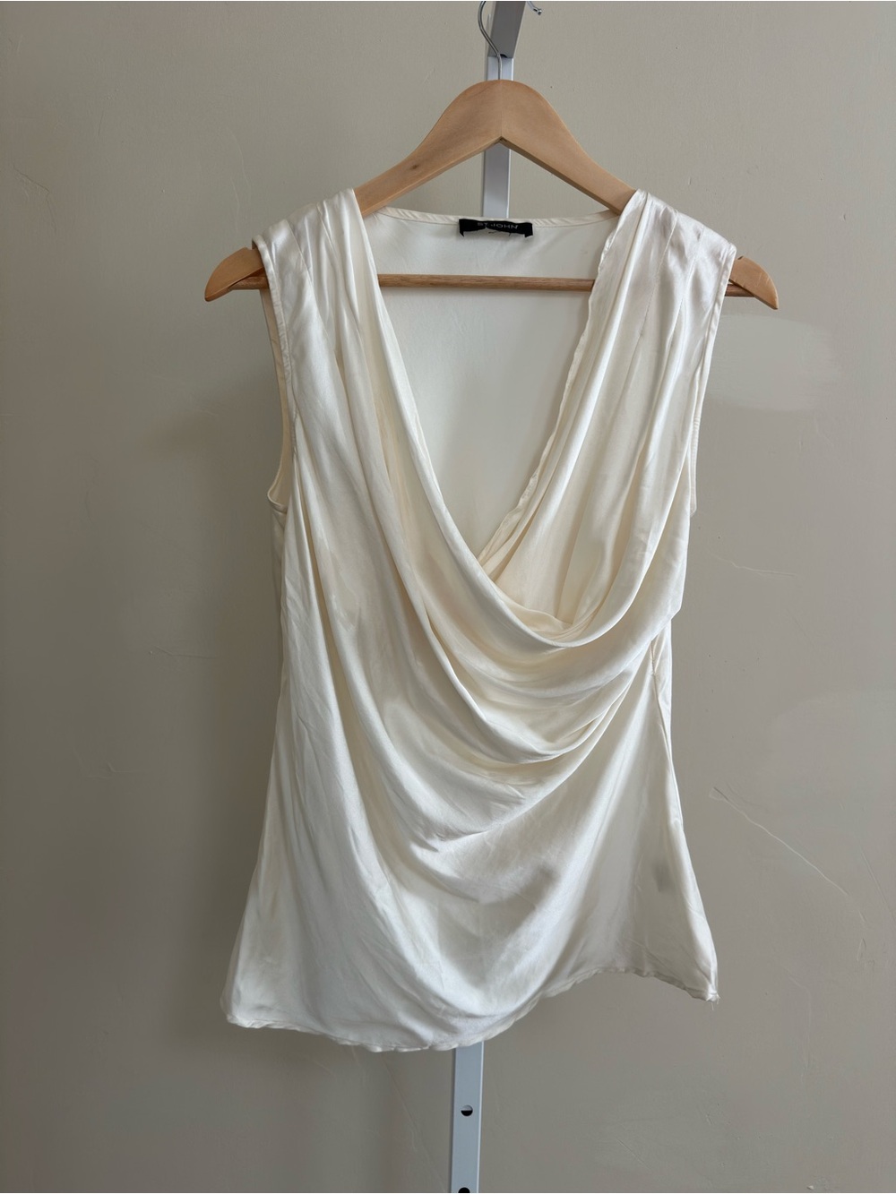 St. John Silk Ivory Draped Cowl Neck Blouse Estimated medium